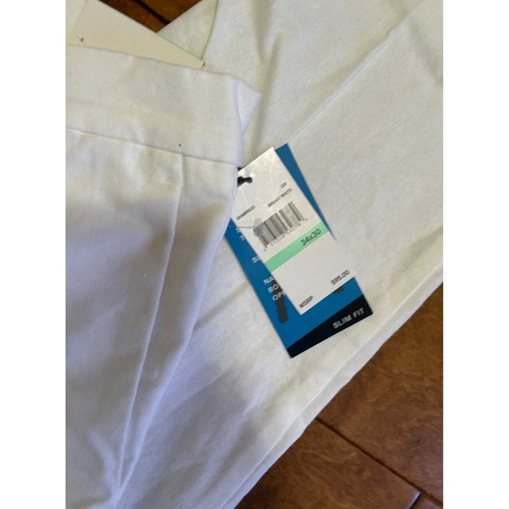 Perry Ellis Portfolio Mens Slim Fit Dress Pants Bright White 34x30 5KM89023